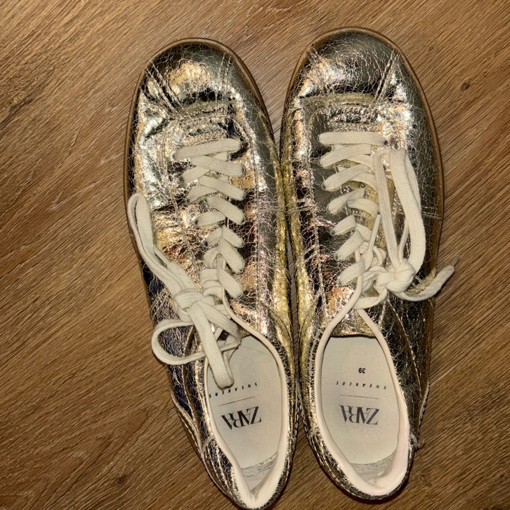 Zara gold sneakers - size 39